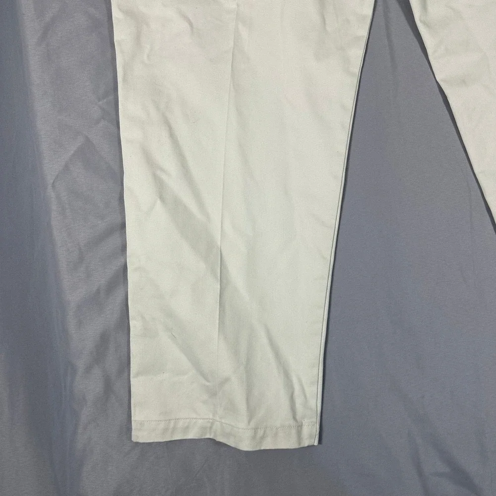 Vintage Dockers Pleated Chino Pants Mens 42x30 Cream Khaki Made in USA Cotton